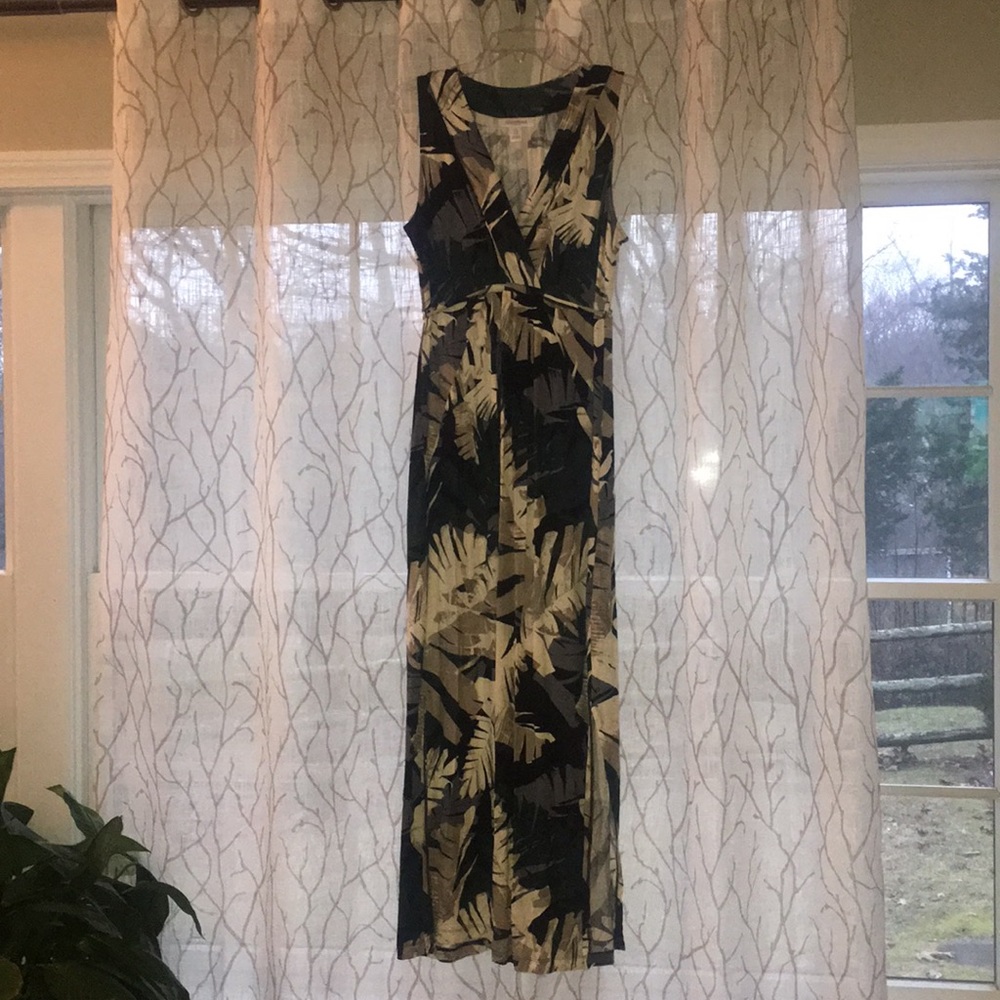 Motherhood Maternity Neutrals Tropical Maxi Dress.